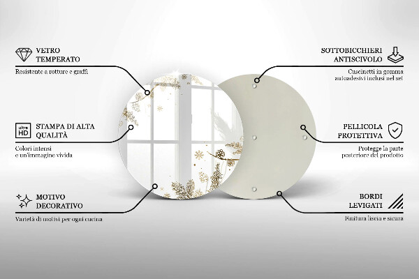 Skleněná krájecí deska Zimní dekorace