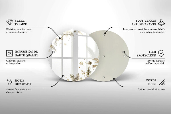 Skleněná krájecí deska Zimní dekorace