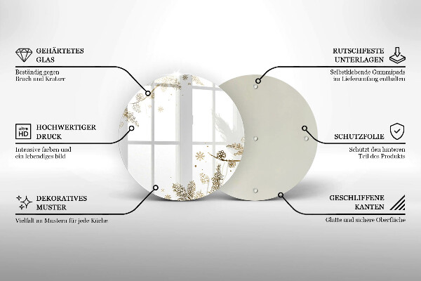 Skleněná krájecí deska Zimní dekorace