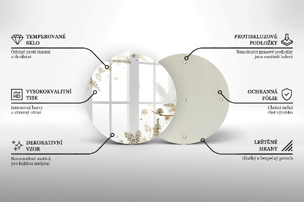 Skleněná krájecí deska Zimní dekorace