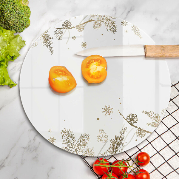 Skleněná krájecí deska Zimní dekorace