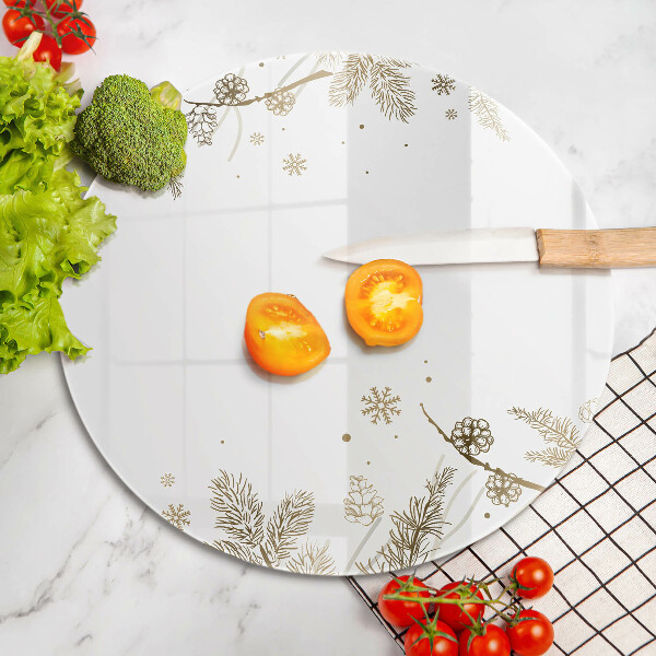 Skleněná krájecí deska Zimní dekorace