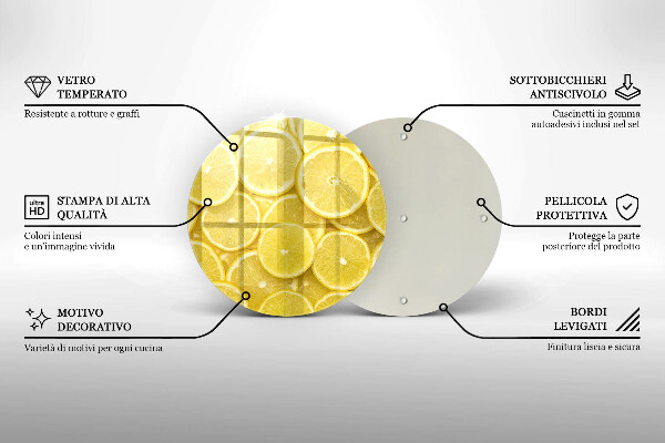 Skleněná deska do kuchyně Citronové ovoce