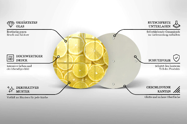 Skleněná deska do kuchyně Citronové ovoce