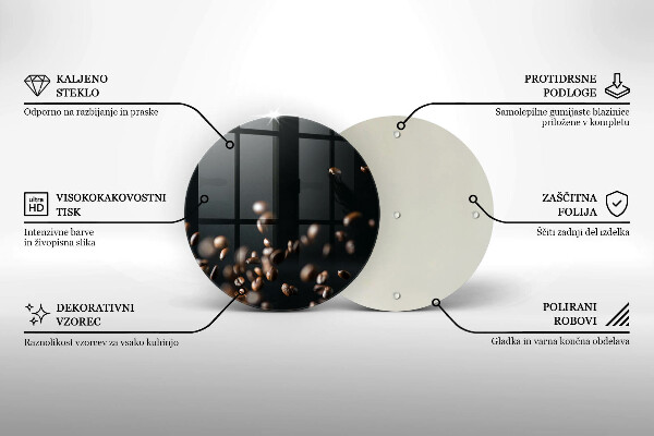 Skleněná deska do kuchyně Padající kávová zrna