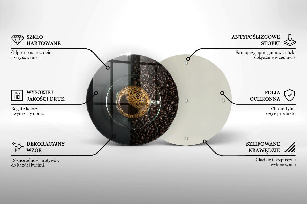 Krájecí prkénko skleněné Káva a fazole