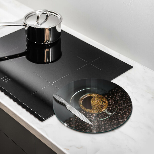 Krájecí prkénko skleněné Káva a fazole