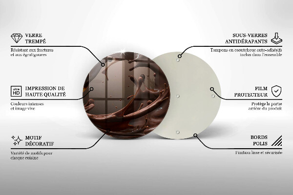 Krájecí prkénko skleněné Tekutá čokoláda