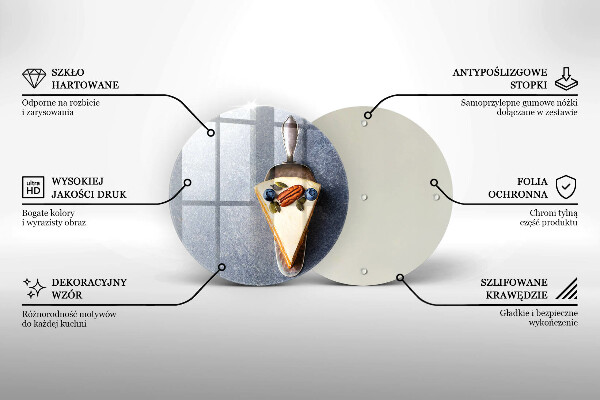 Skleněná deska do kuchyně Kus dortu