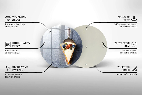 Skleněná deska do kuchyně Kus dortu