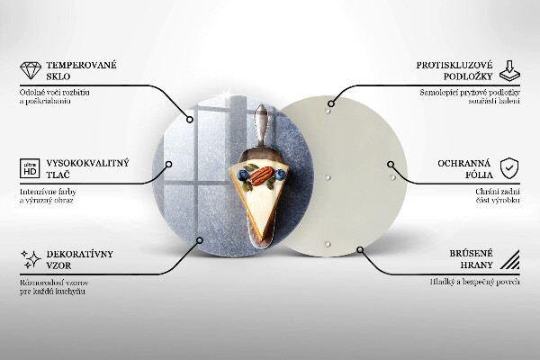 Skleněná deska do kuchyně Kus dortu