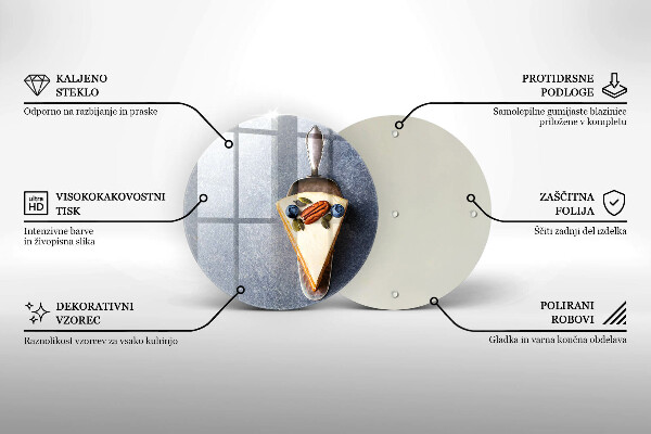 Skleněná deska do kuchyně Kus dortu