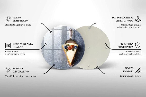 Skleněná deska do kuchyně Kus dortu