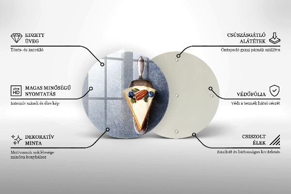 Skleněná deska do kuchyně Kus dortu