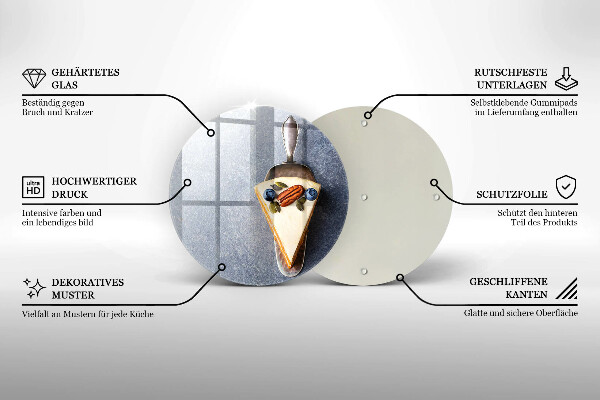 Skleněná deska do kuchyně Kus dortu