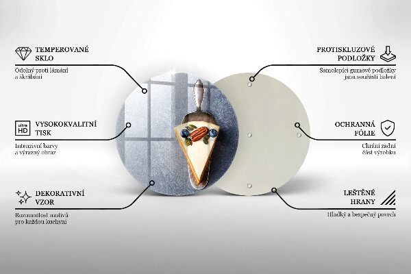Skleněná deska do kuchyně Kus dortu