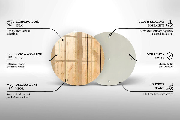 Skleněné krájecí prkénko Jemné dřevěné desky