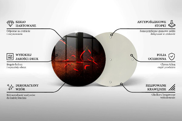 Skleněné krájecí prkénko Pálivé chilli papričky
