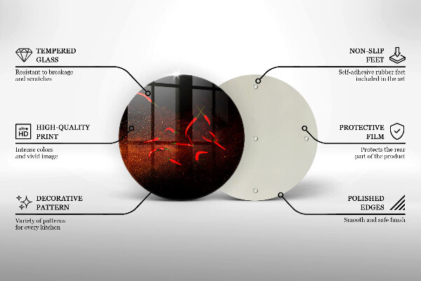 Skleněné krájecí prkénko Pálivé chilli papričky
