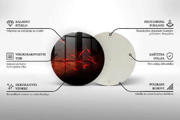 Skleněné krájecí prkénko Pálivé chilli papričky
