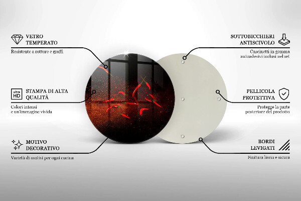 Skleněné krájecí prkénko Pálivé chilli papričky