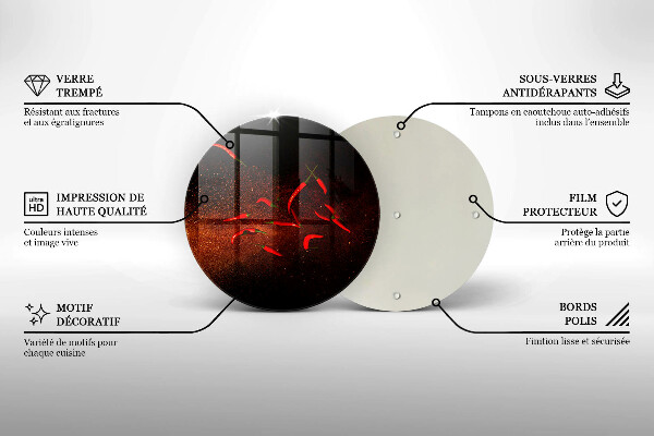 Skleněné krájecí prkénko Pálivé chilli papričky