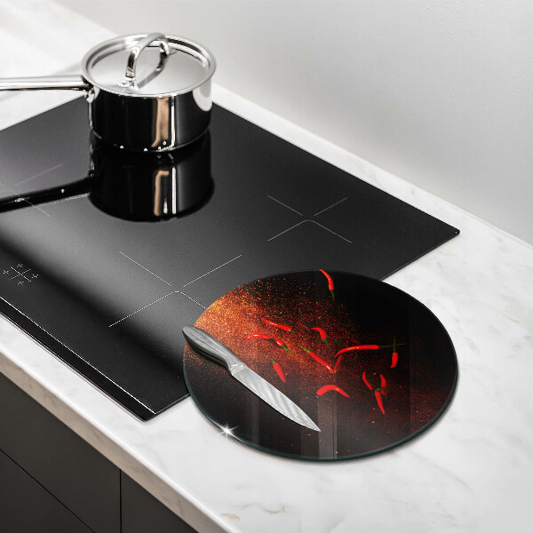 Skleněné krájecí prkénko Pálivé chilli papričky