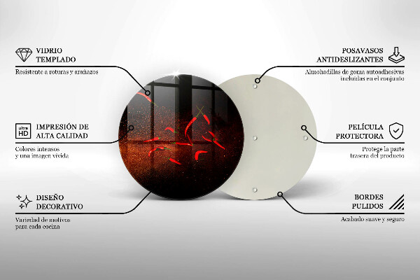 Skleněné krájecí prkénko Pálivé chilli papričky