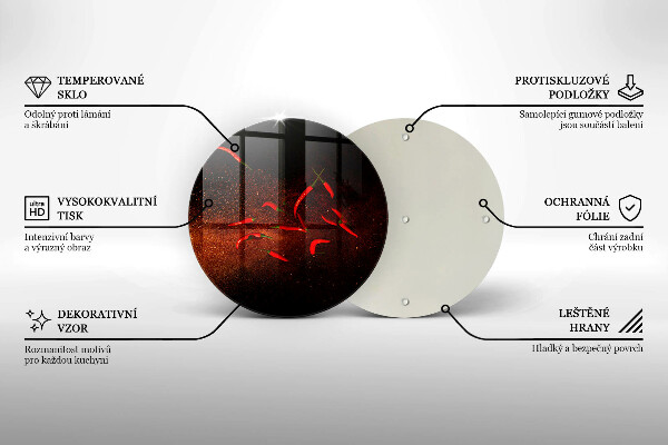 Skleněné krájecí prkénko Pálivé chilli papričky