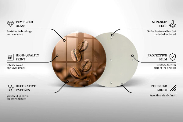 Skleněné krájecí prkénko Kávová zrna