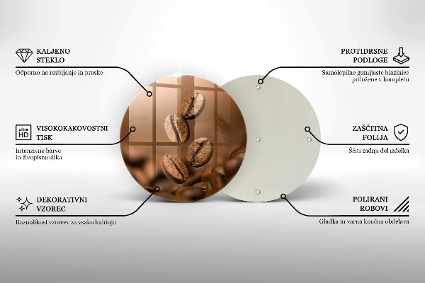 Skleněné krájecí prkénko Kávová zrna