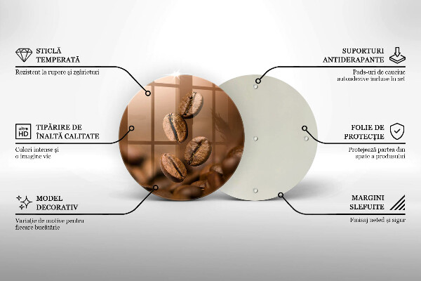 Skleněné krájecí prkénko Kávová zrna