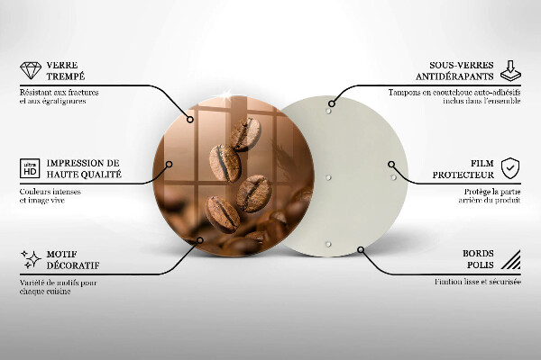 Skleněné krájecí prkénko Kávová zrna