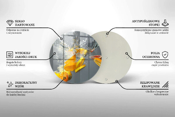 Skleněné krájecí prkénko Citrony ve vodě