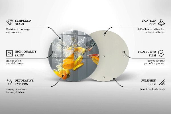 Skleněné krájecí prkénko Citrony ve vodě