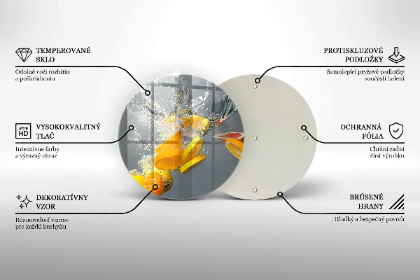 Skleněné krájecí prkénko Citrony ve vodě