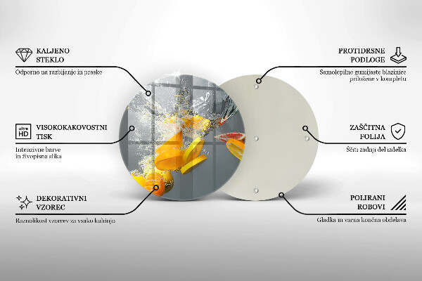 Skleněné krájecí prkénko Citrony ve vodě