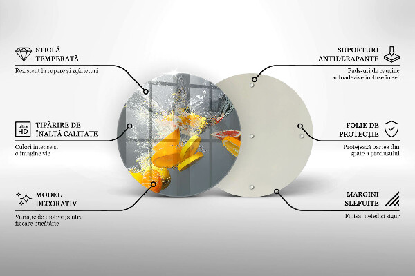 Skleněné krájecí prkénko Citrony ve vodě