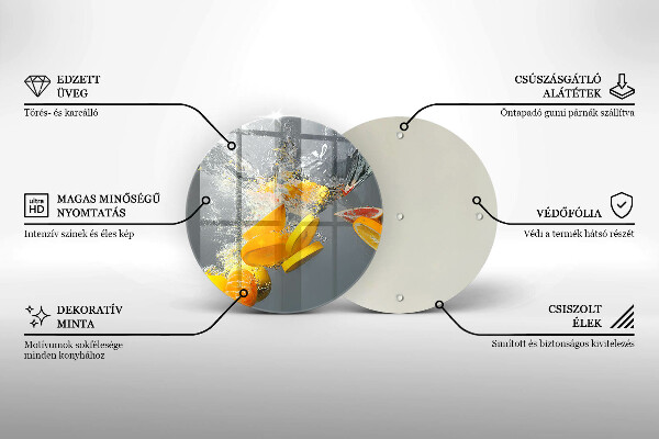 Skleněné krájecí prkénko Citrony ve vodě
