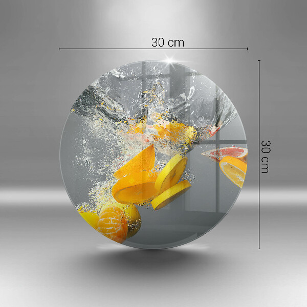 Skleněné krájecí prkénko Citrony ve vodě
