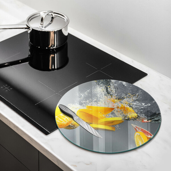 Skleněné krájecí prkénko Citrony ve vodě