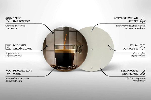 Skleněné krájecí prkénko Sklo a kávová zrna