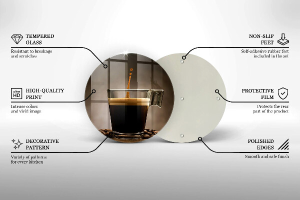 Skleněné krájecí prkénko Sklo a kávová zrna