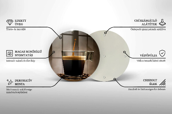 Skleněné krájecí prkénko Sklo a kávová zrna