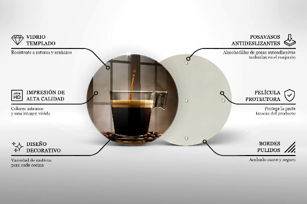 Skleněné krájecí prkénko Sklo a kávová zrna