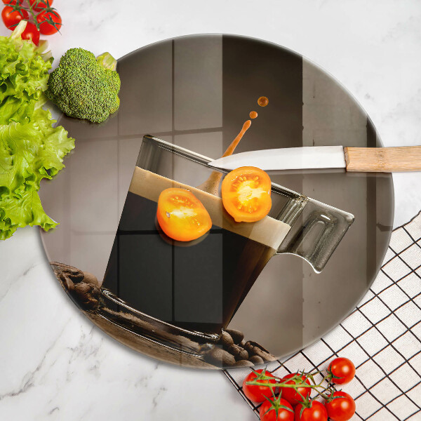 Skleněné krájecí prkénko Sklo a kávová zrna