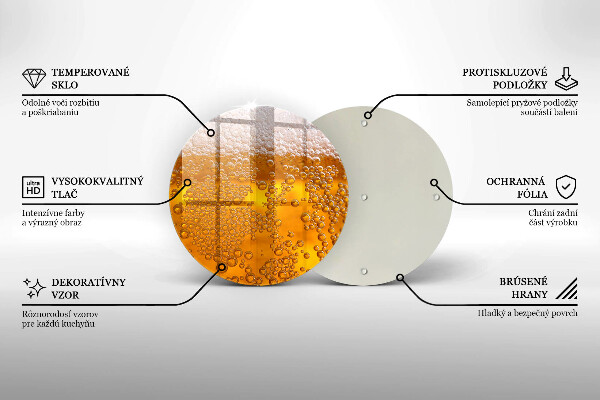 Skleněné krájecí prkénko Pijte pivní pěnu