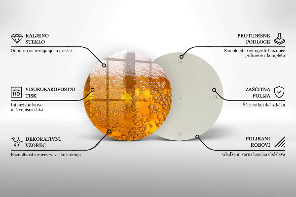 Skleněné krájecí prkénko Pijte pivní pěnu