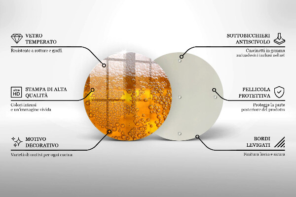 Skleněné krájecí prkénko Pijte pivní pěnu