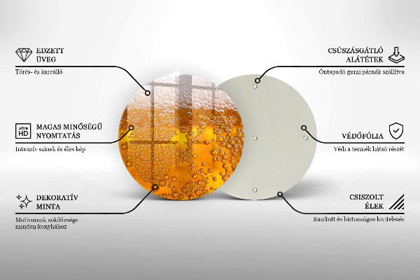 Skleněné krájecí prkénko Pijte pivní pěnu